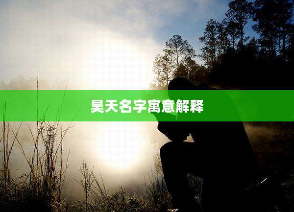昊天名字寓意解释