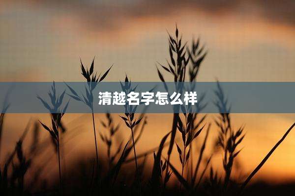 清越名字怎么样