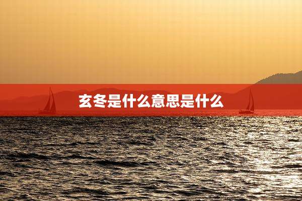 玄冬是什么意思是什么