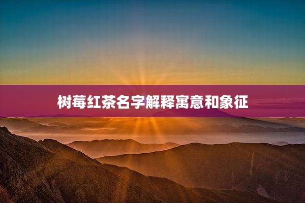 树莓红茶名字解释寓意和象征