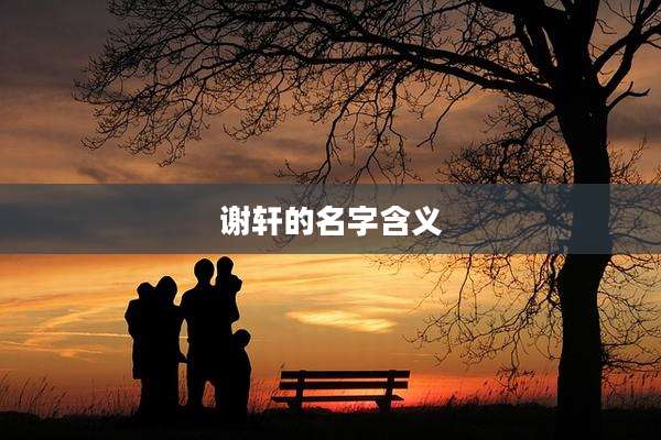 谢轩的名字含义