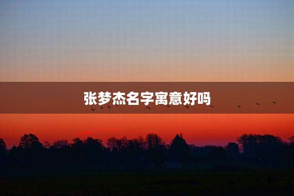 张梦杰名字寓意好吗