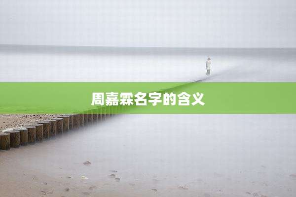 周嘉霖名字的含义