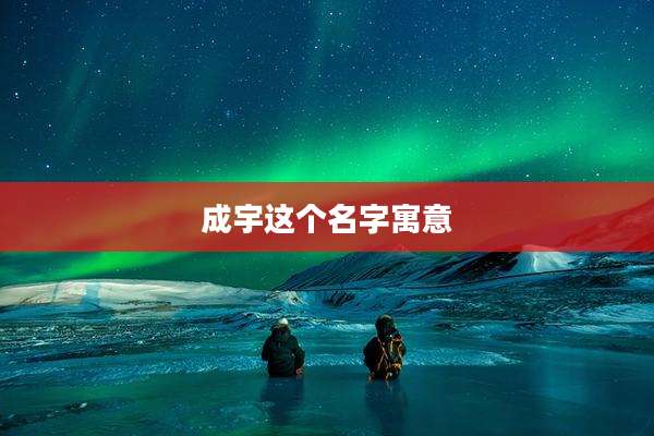 成宇这个名字寓意