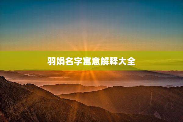 羽娟名字寓意解释大全