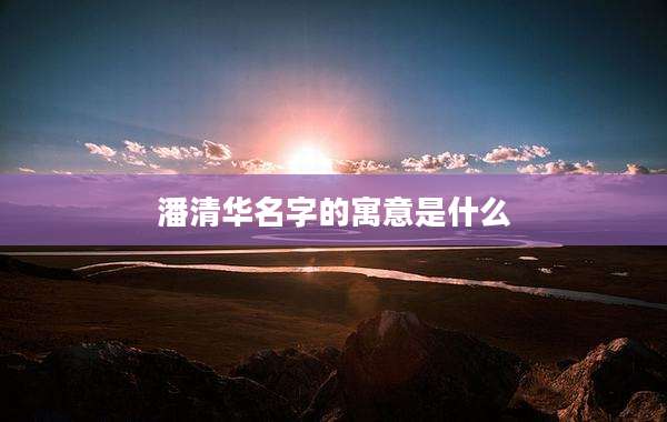 潘清华名字的寓意是什么