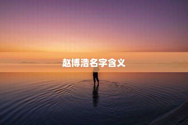 赵博浩名字含义