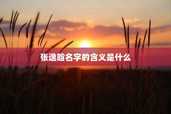 张逸晗名字的含义是什么