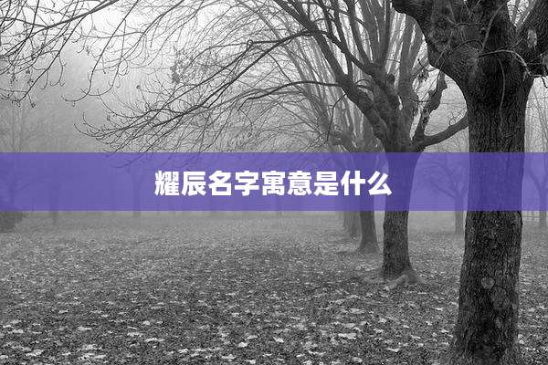 耀辰名字寓意是什么