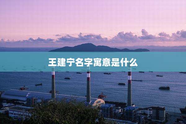 王建宁名字寓意是什么
