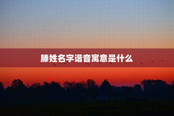 滕姓名字谐音寓意是什么