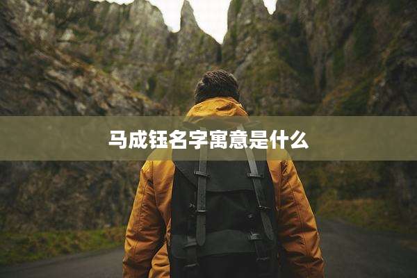 马成钰名字寓意是什么