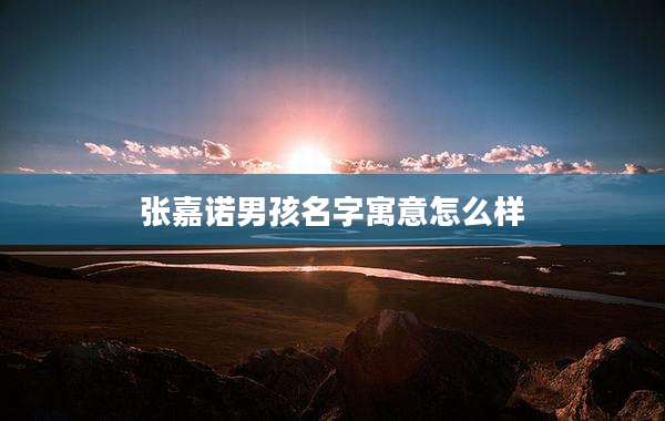 张嘉诺男孩名字寓意怎么样