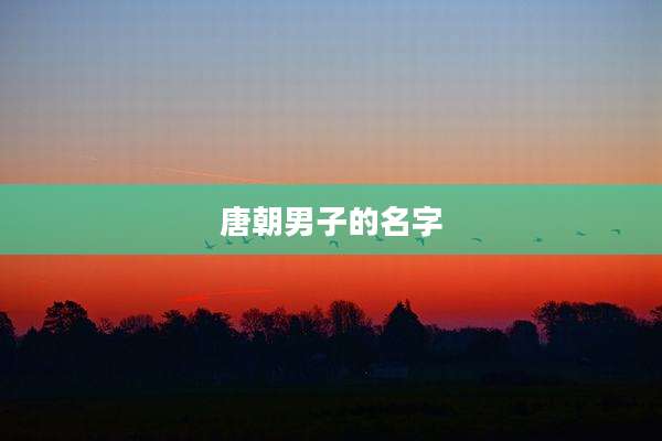 唐朝男子的名字