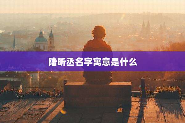 陆昕丞名字寓意是什么