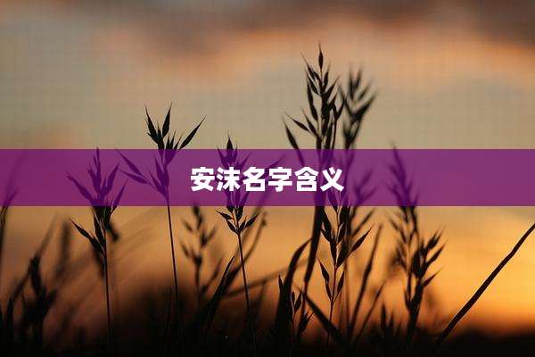 安沫名字含义
