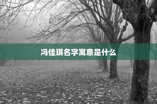 冯佳琪名字寓意是什么
