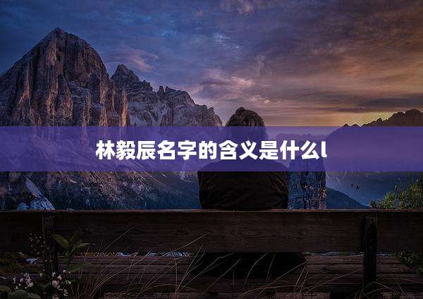 林毅辰名字的含义是什么l