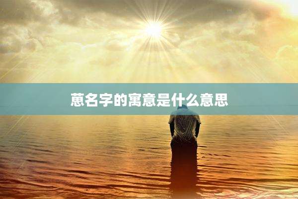 葸名字的寓意是什么意思