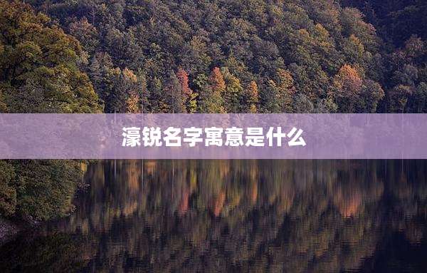 濠锐名字寓意是什么