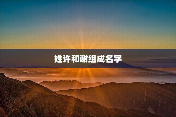 姓许和谢组成名字