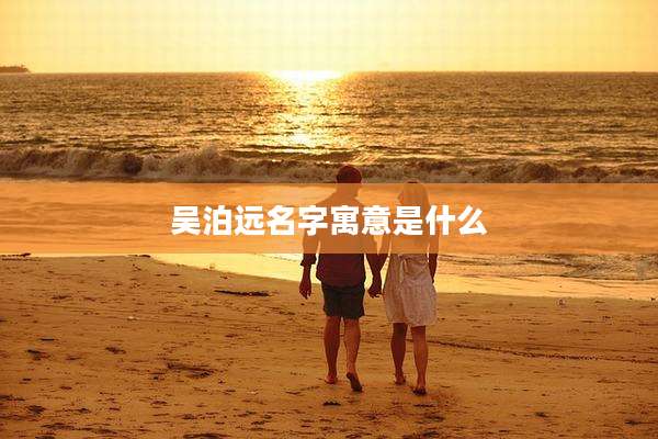吴泊远名字寓意是什么