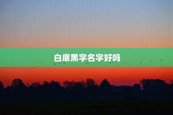 白底黑字名字好吗
