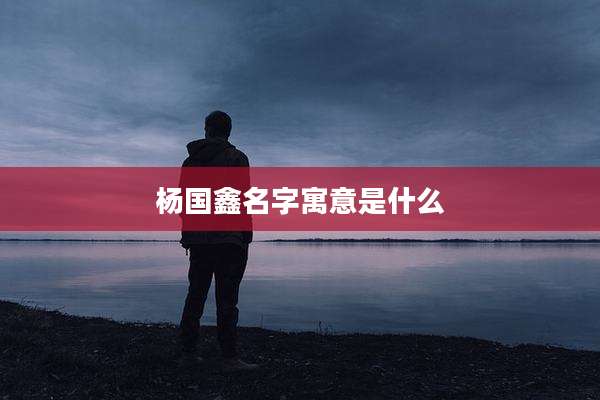 杨国鑫名字寓意是什么