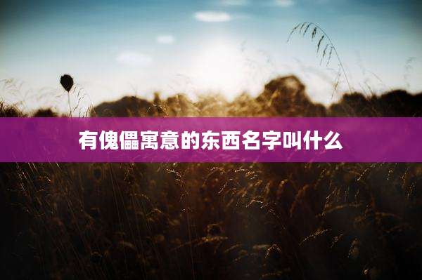 有傀儡寓意的东西名字叫什么