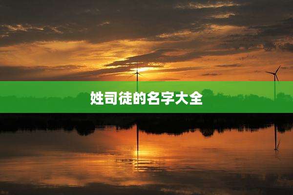 姓司徒的名字大全