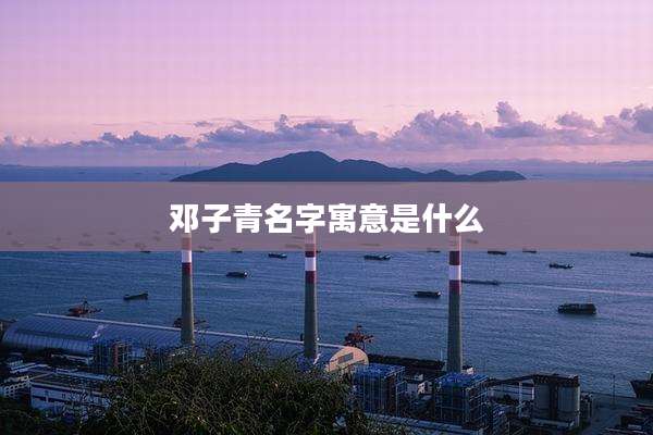 邓子青名字寓意是什么