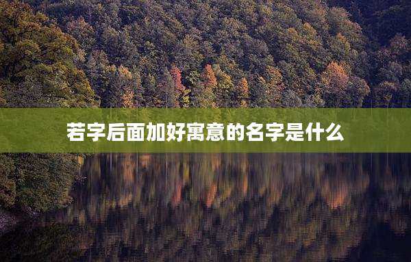 若字后面加好寓意的名字是什么