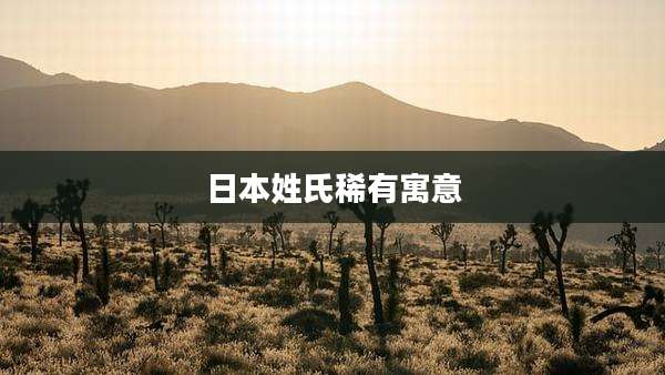 日本姓氏稀有寓意