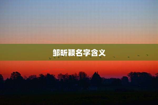 邹昕颖名字含义