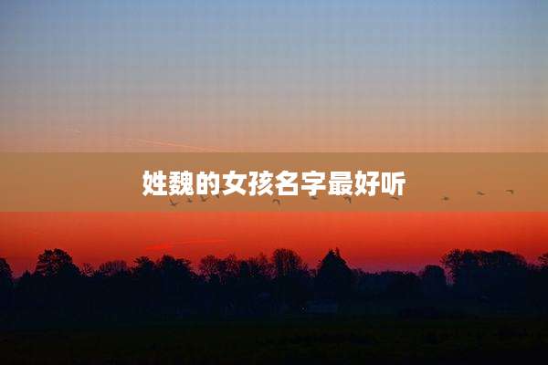 姓魏的女孩名字最好听