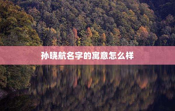 孙晓航名字的寓意怎么样