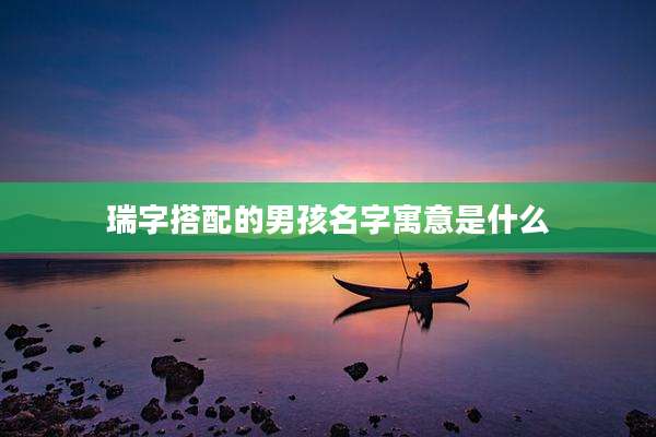 瑞字搭配的男孩名字寓意是什么