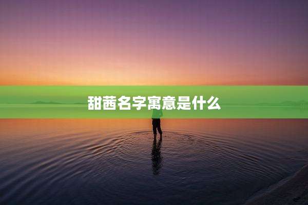 甜茜名字寓意是什么