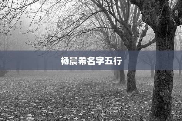 杨晨希名字五行