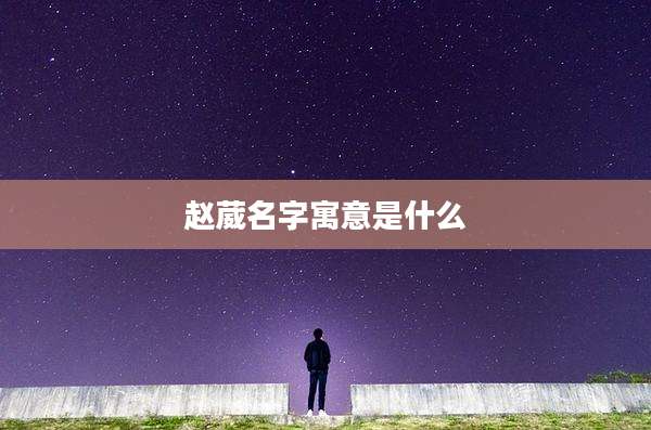 赵葳名字寓意是什么