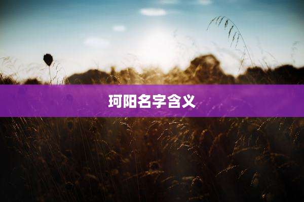 珂阳名字含义