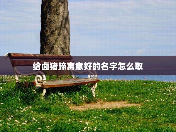 给卤猪蹄寓意好的名字怎么取