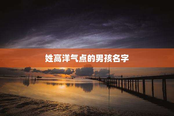姓高洋气点的男孩名字