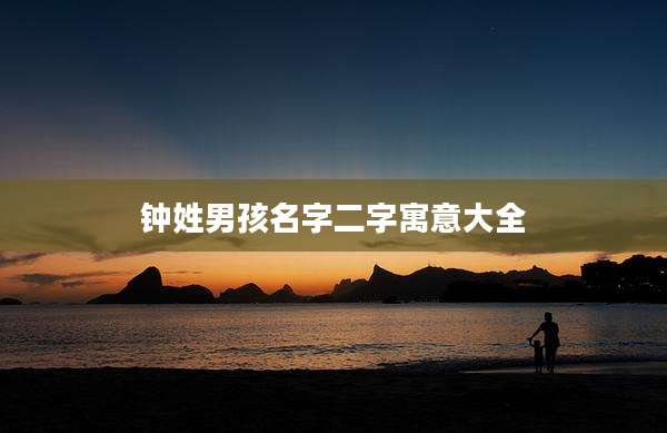 钟姓男孩名字二字寓意大全