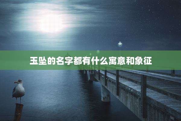 玉坠的名字都有什么寓意和象征