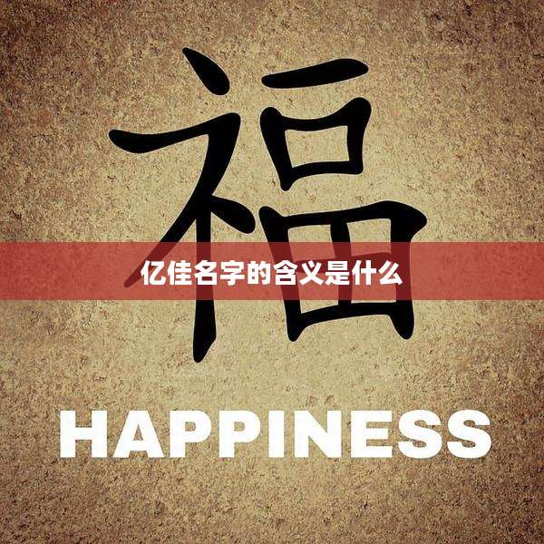 亿佳名字的含义是什么