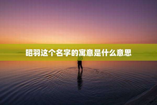 昭羽这个名字的寓意是什么意思