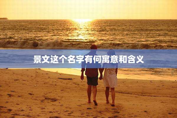 景文这个名字有何寓意和含义