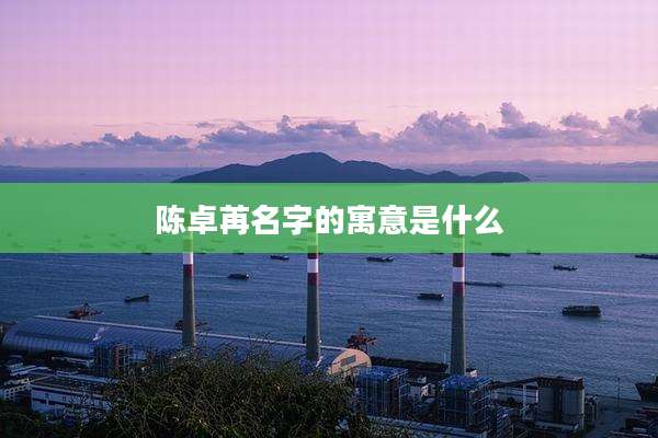 陈卓苒名字的寓意是什么