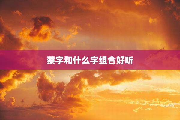 蔡字和什么字组合好听
